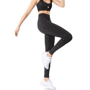 WITH Wear It To Heart Black Silver Freckle Dot High Rise Legging Small S